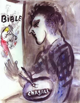 Marc Chagall Werke - Selbstporträt mit einem Palettenzeitgenosse Marc Chagall